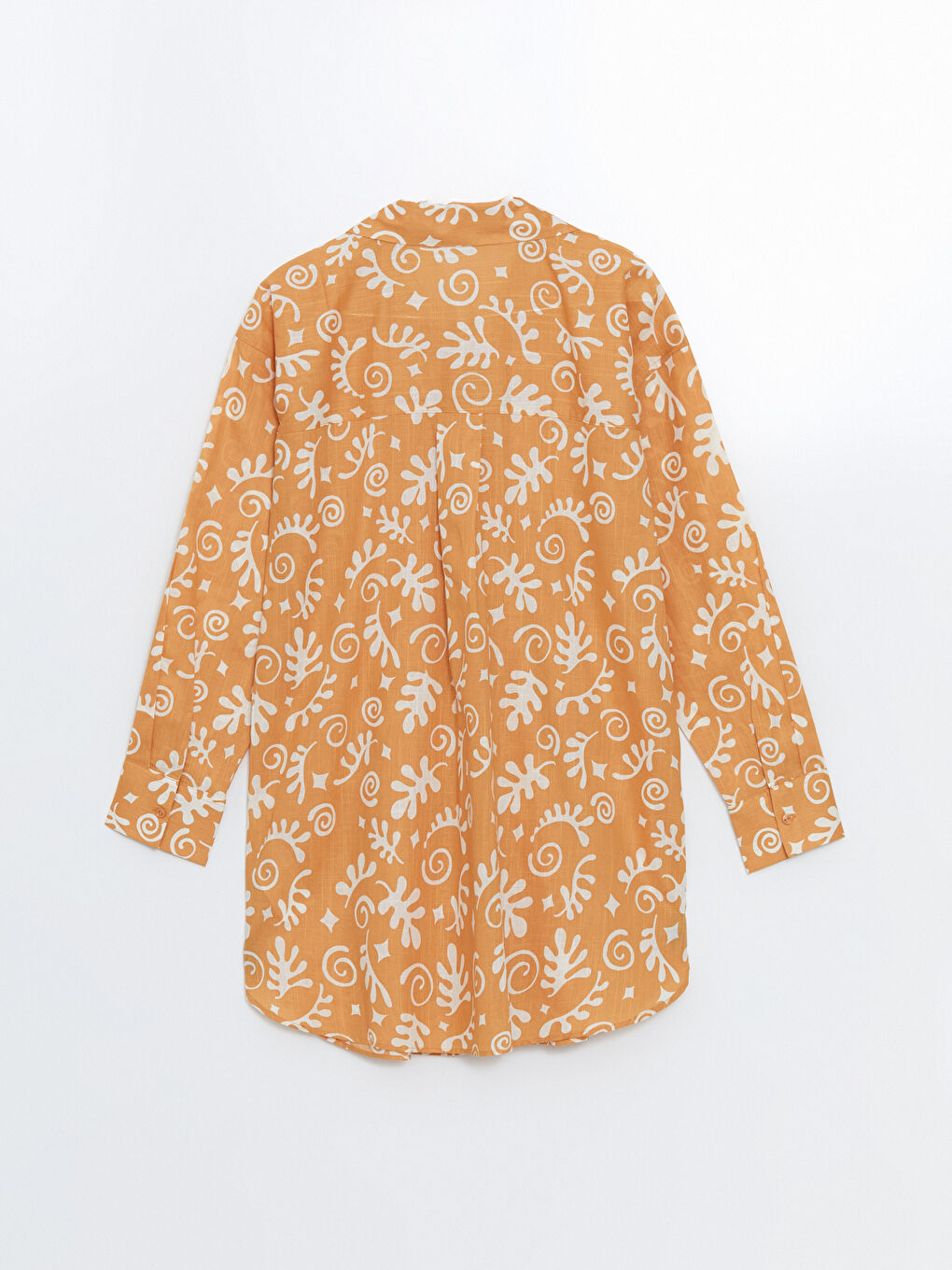 Tunique en chemise surdimensionnée en popeline à motifs pour femmes-5