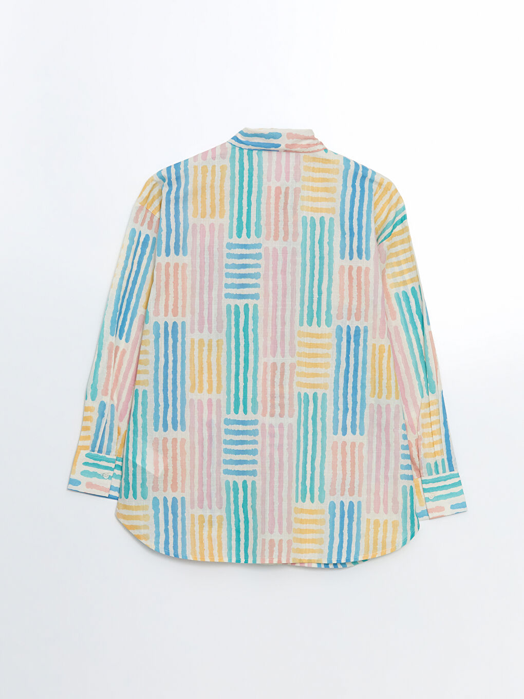 قميص تونيك للسيدات أوفراسايز منقوش-5