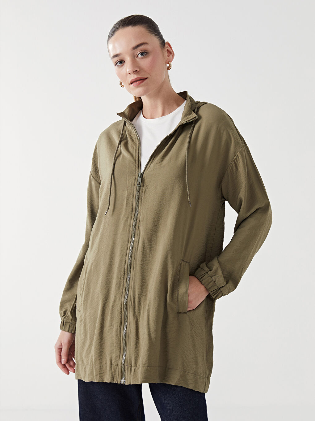 LCW Modest Hooded Oversize Women's Tunic -S54717Z8-K6F