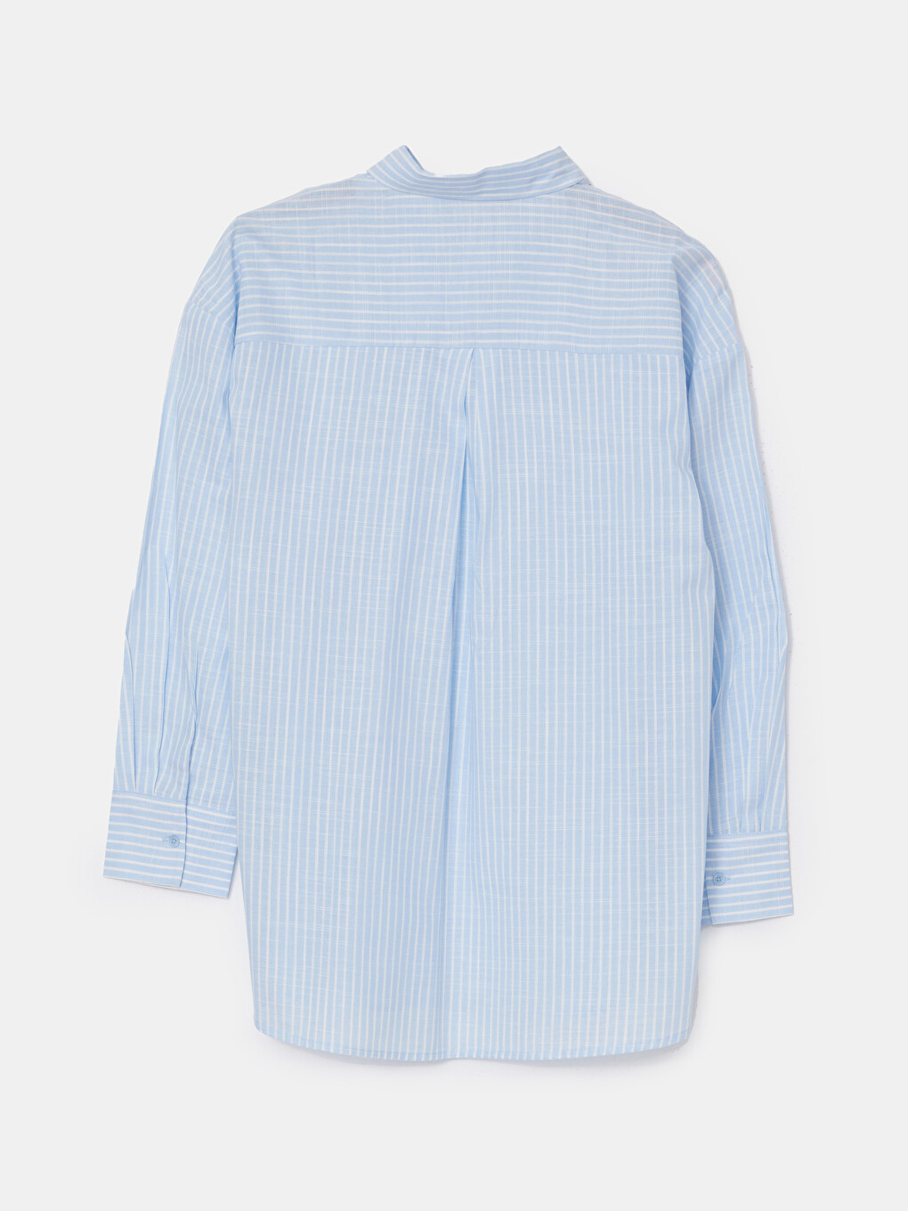Çizgili Oversize Poplin Kadın Gömlek Tunik-5