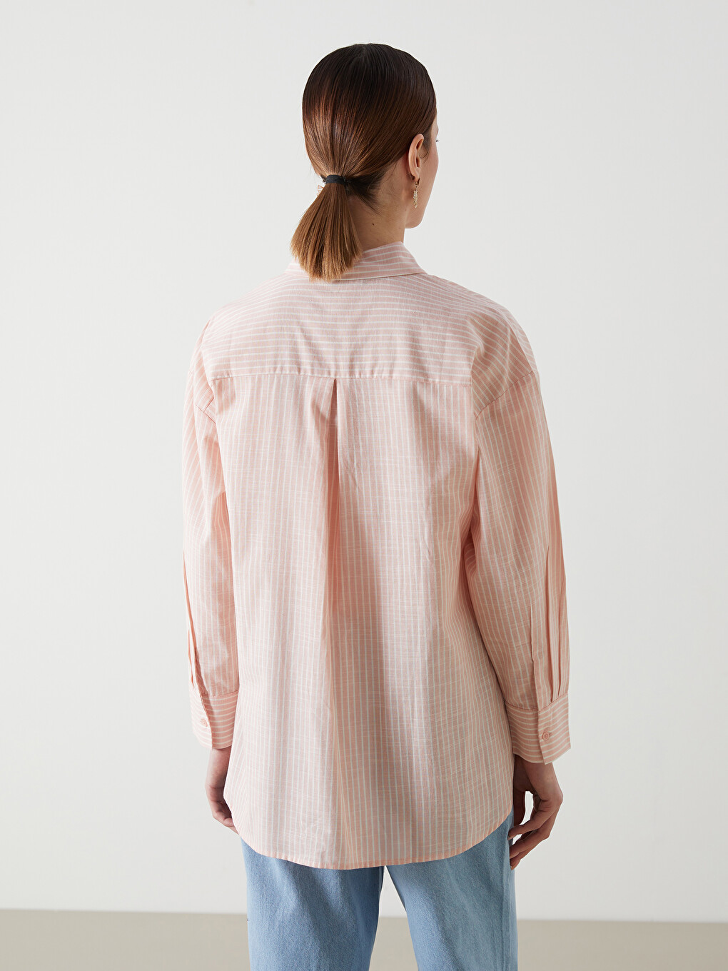 Striped Floral Embroidered Women's Shirt Tunic-3