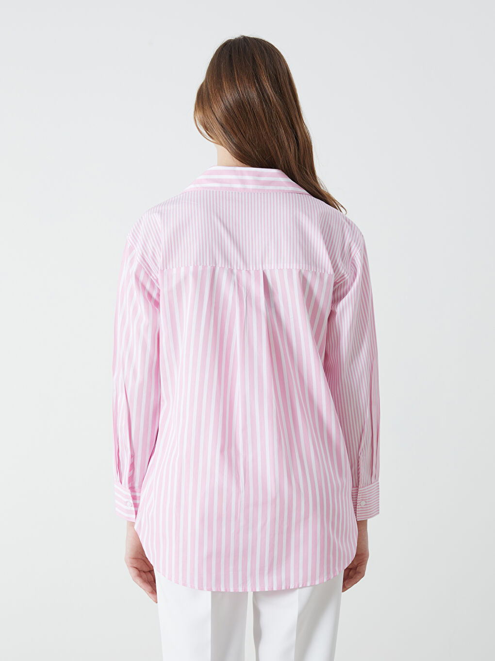 LCW Modest Striped Women's Shirt Tunic -S54719Z8-LHK
