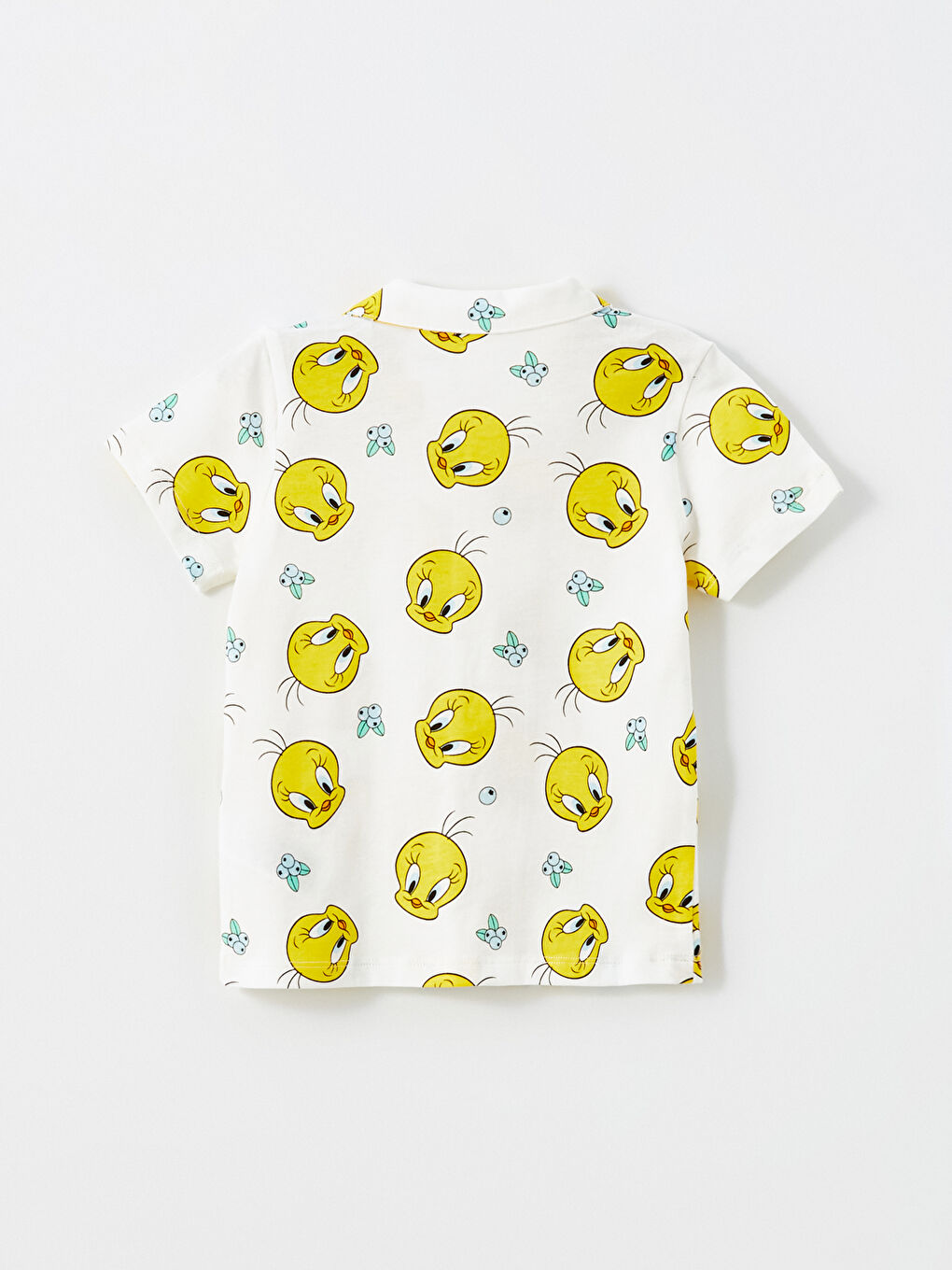 Polo Collar Tweety Printed Baby Girl Pajama Set -S54742Z1-LRA