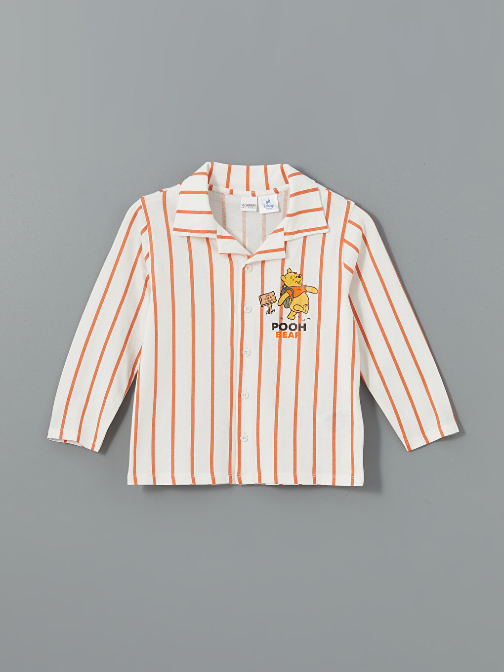 Pembe Winnie the Pooh Baskılı Erkek Çocuk Pijama Üstü