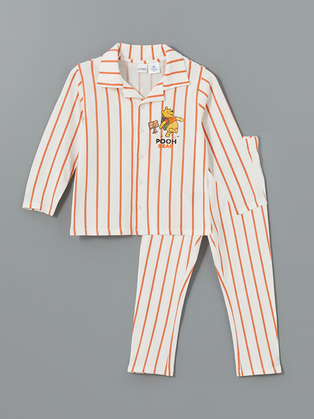 Polo Neck Winnie the Pooh Printed Boys Pajama Set -S54789Z1-LSK