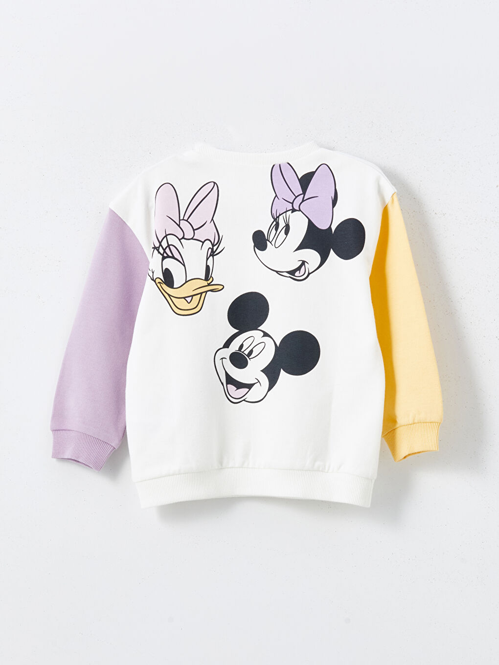 Bej Bisiklet Yaka Minnie Mouse Baskılı Kız Bebek Sweatshirt-2
