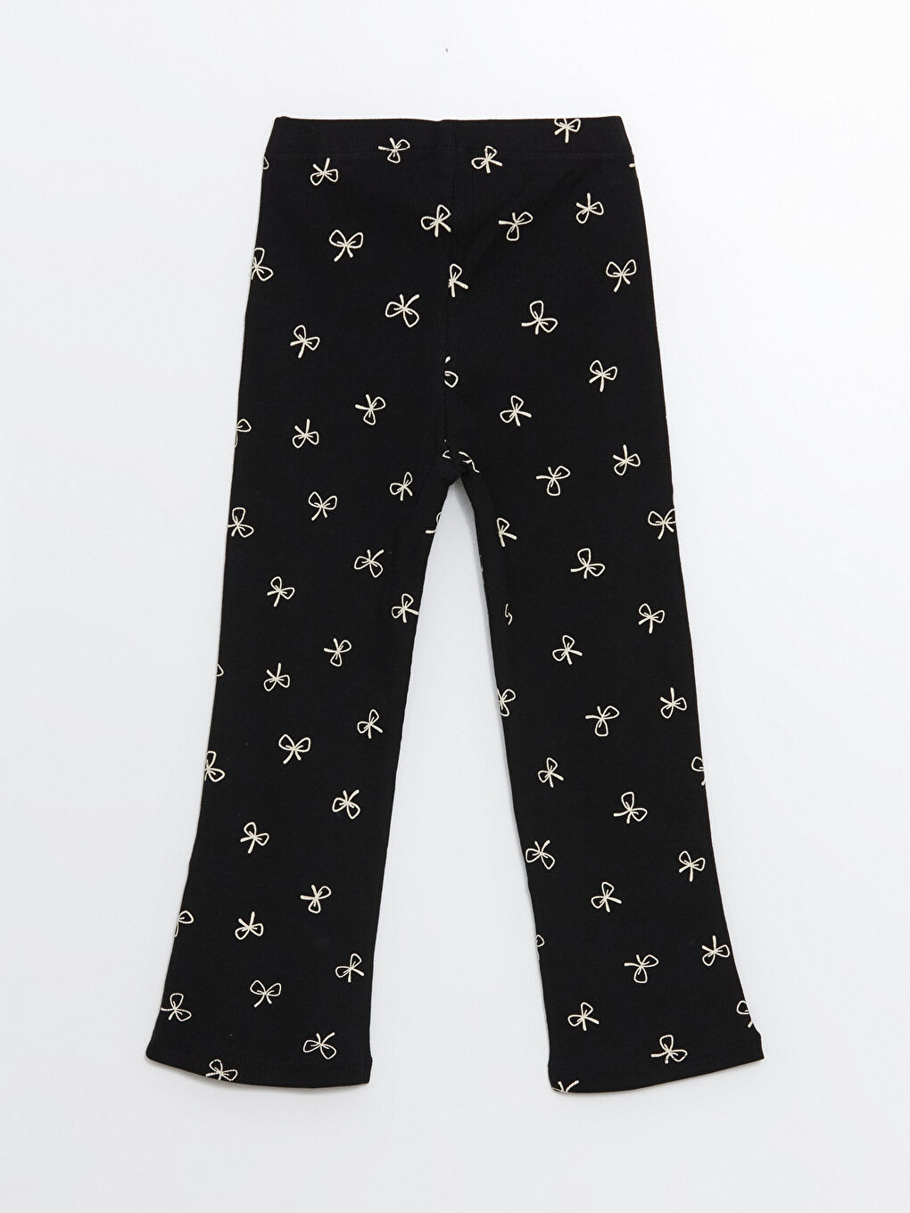 Siyah Beli Lastikli Baskılı Kız Bebek Tayt-1