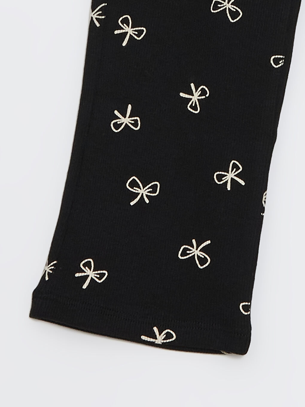 Siyah Beli Lastikli Baskılı Kız Bebek Tayt-2