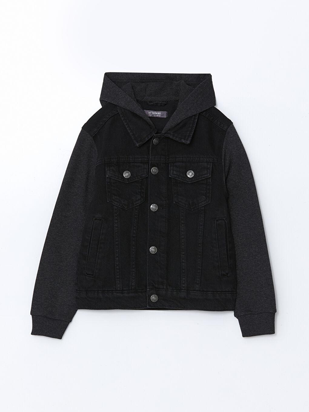 LCW Kids Siyah Kapüşonlu Erkek Çocuk Jean Ceket