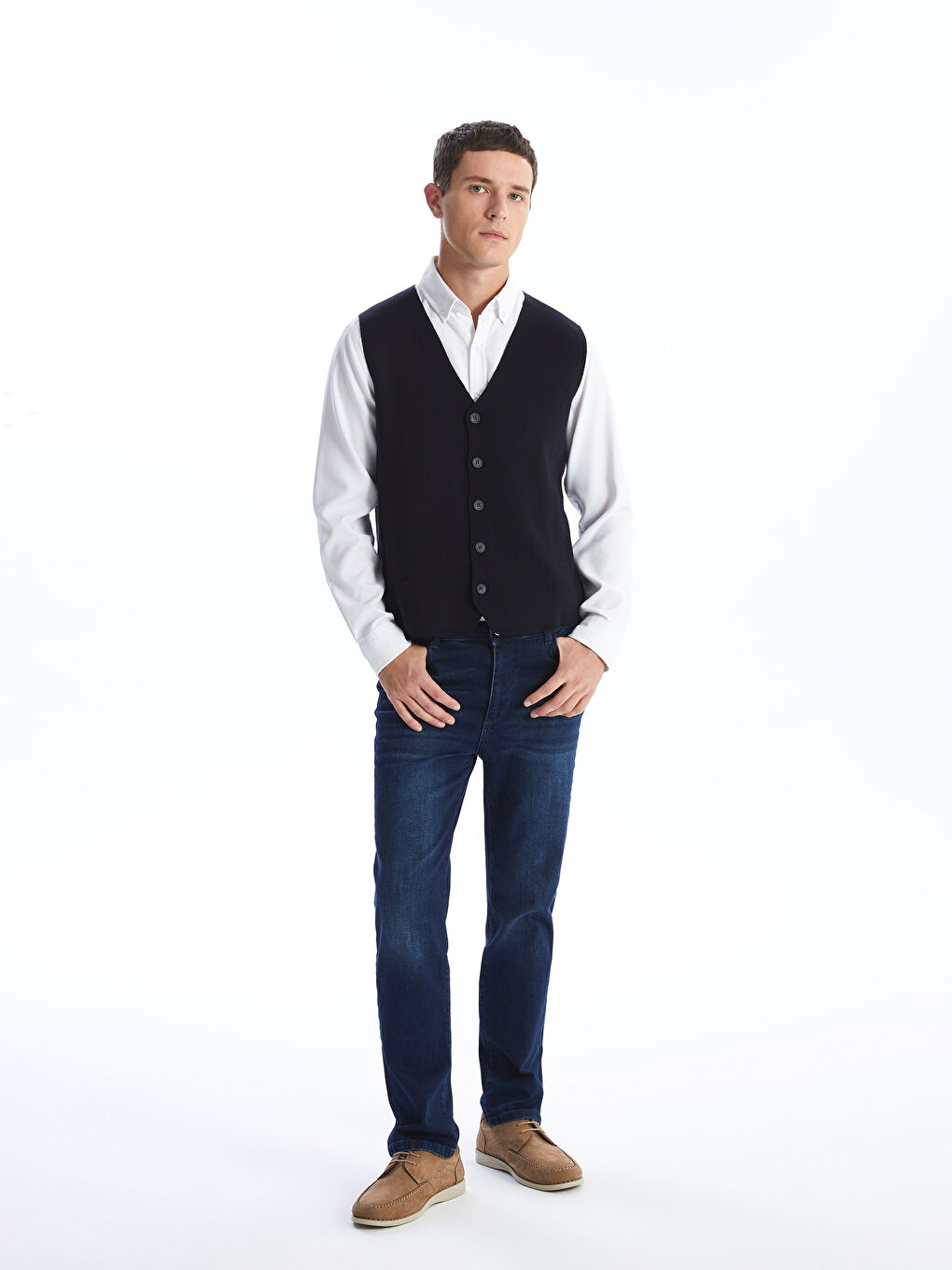 LCWAIKIKI Classic Regular Fit V Neck Men's Knitwear Waistcoat -S54824Z8-RFH