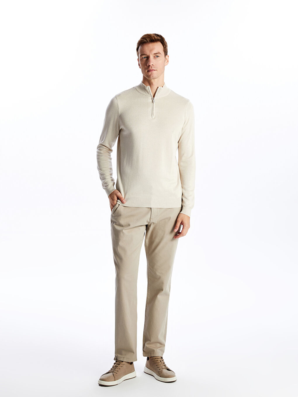 Turtle Neck Long Sleeve Men's Tricot Sweater -S54826Z8-DFH