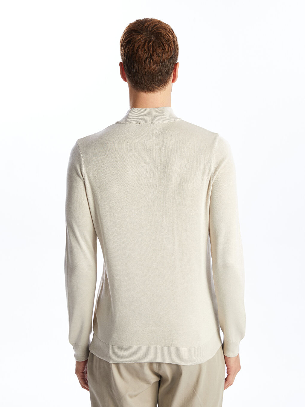 Turtle Neck Long Sleeve Men's Tricot Sweater -S54826Z8-DFH