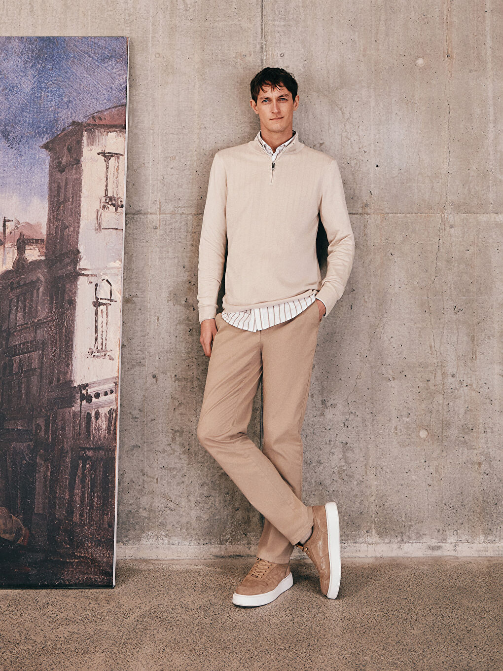 Turtle Neck Long Sleeve Men's Tricot Sweater -S54826Z8-DFH
