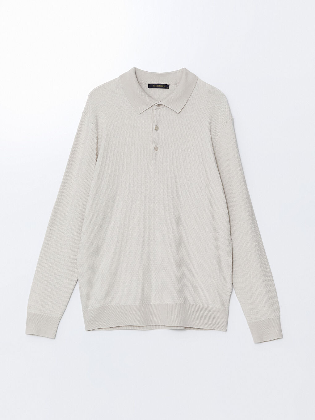 Polo Neck Long Sleeve Men's Tricot Sweater -S54831Z8-VZD