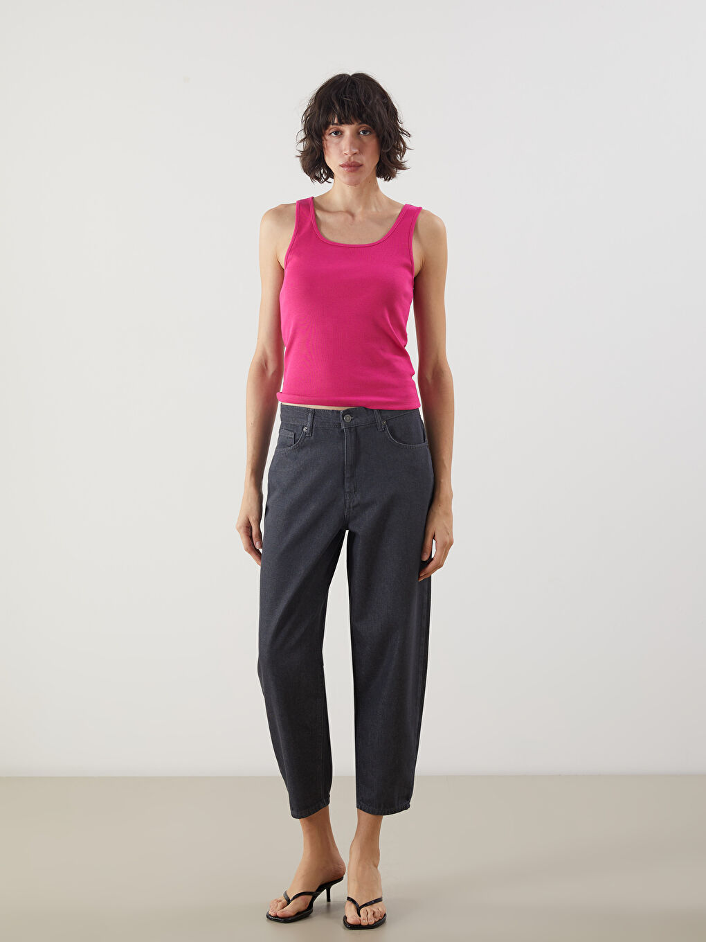 LCW Vision U Neck Textured Women's Tank Top -S54839Z8-H3A