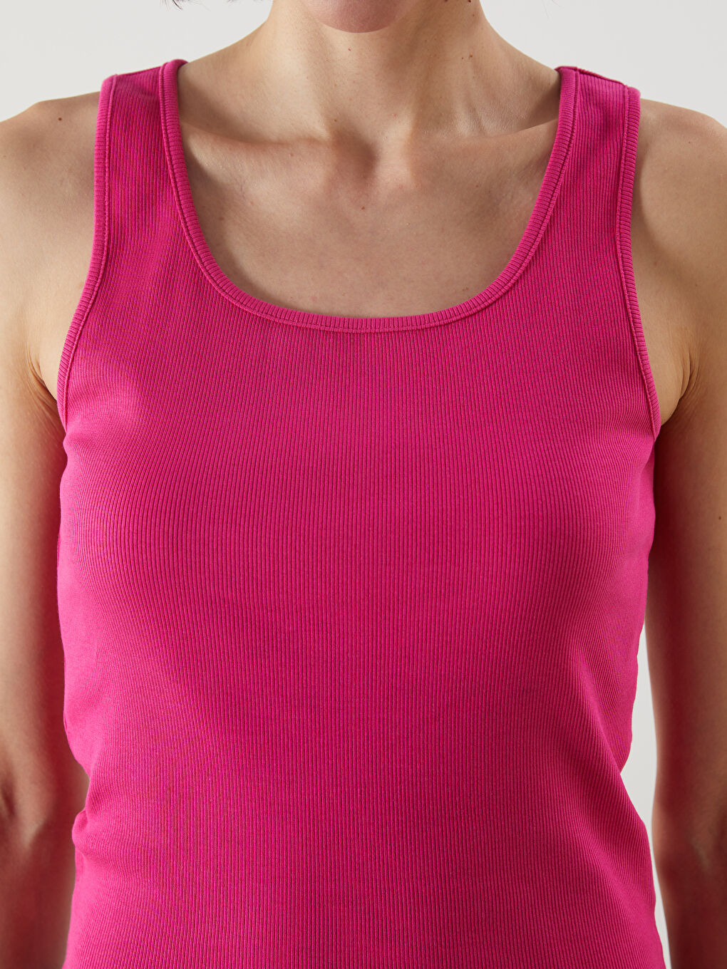 LCW Vision U Neck Textured Women's Tank Top -S54839Z8-H3A