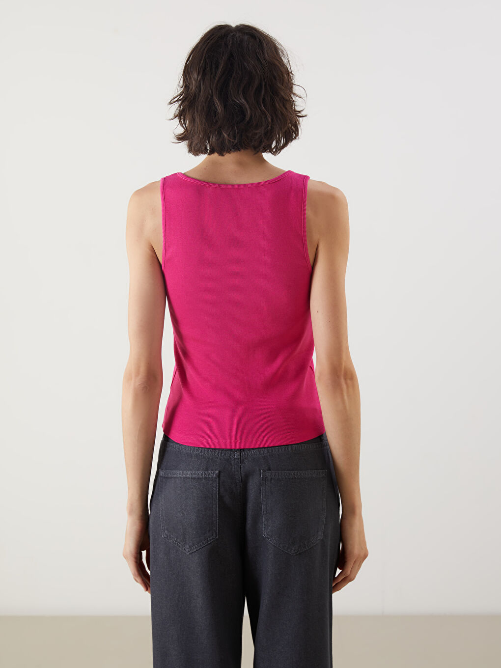 LCW Vision U Neck Textured Women's Tank Top -S54839Z8-H3A