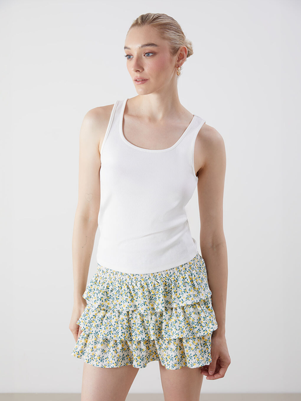 LCW Vision U Neck Textured Women's Tank Top -S54839Z8-R9J