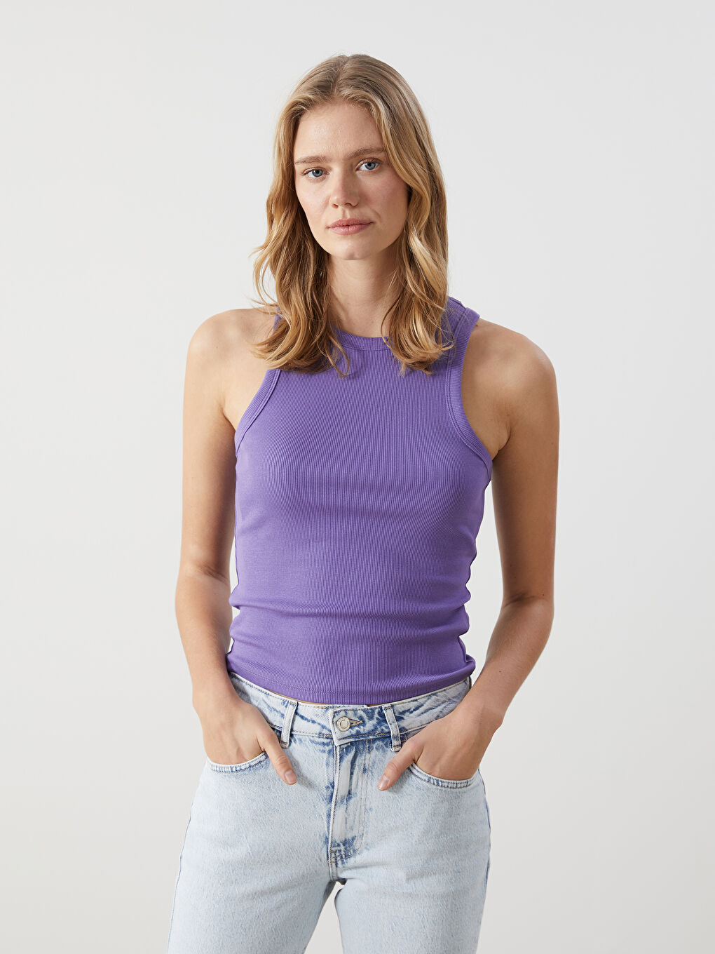 Crew Neck Women's Tank Top -S54840Z8-H4C