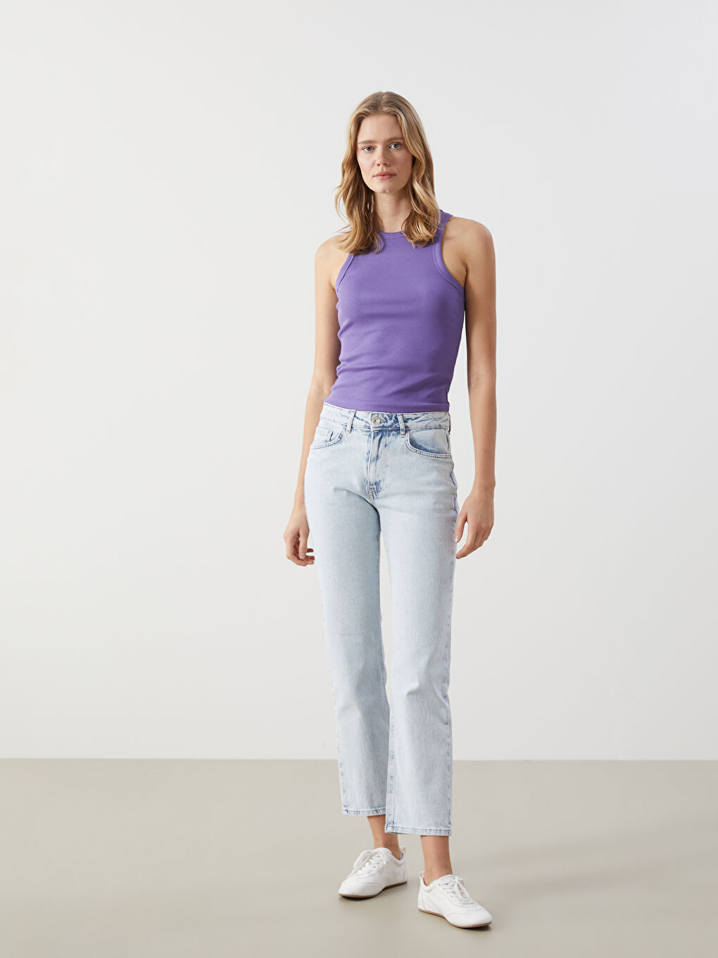 Crew Neck Women's Tank Top -S54840Z8-H4C