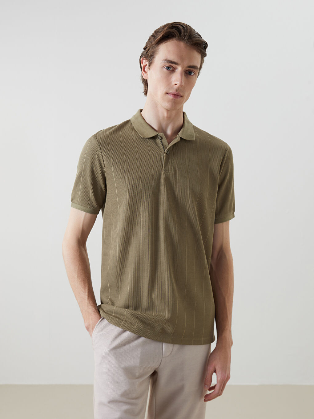Polo Neck Short Sleeve Men's T-Shirt -S54864Z8-J1R