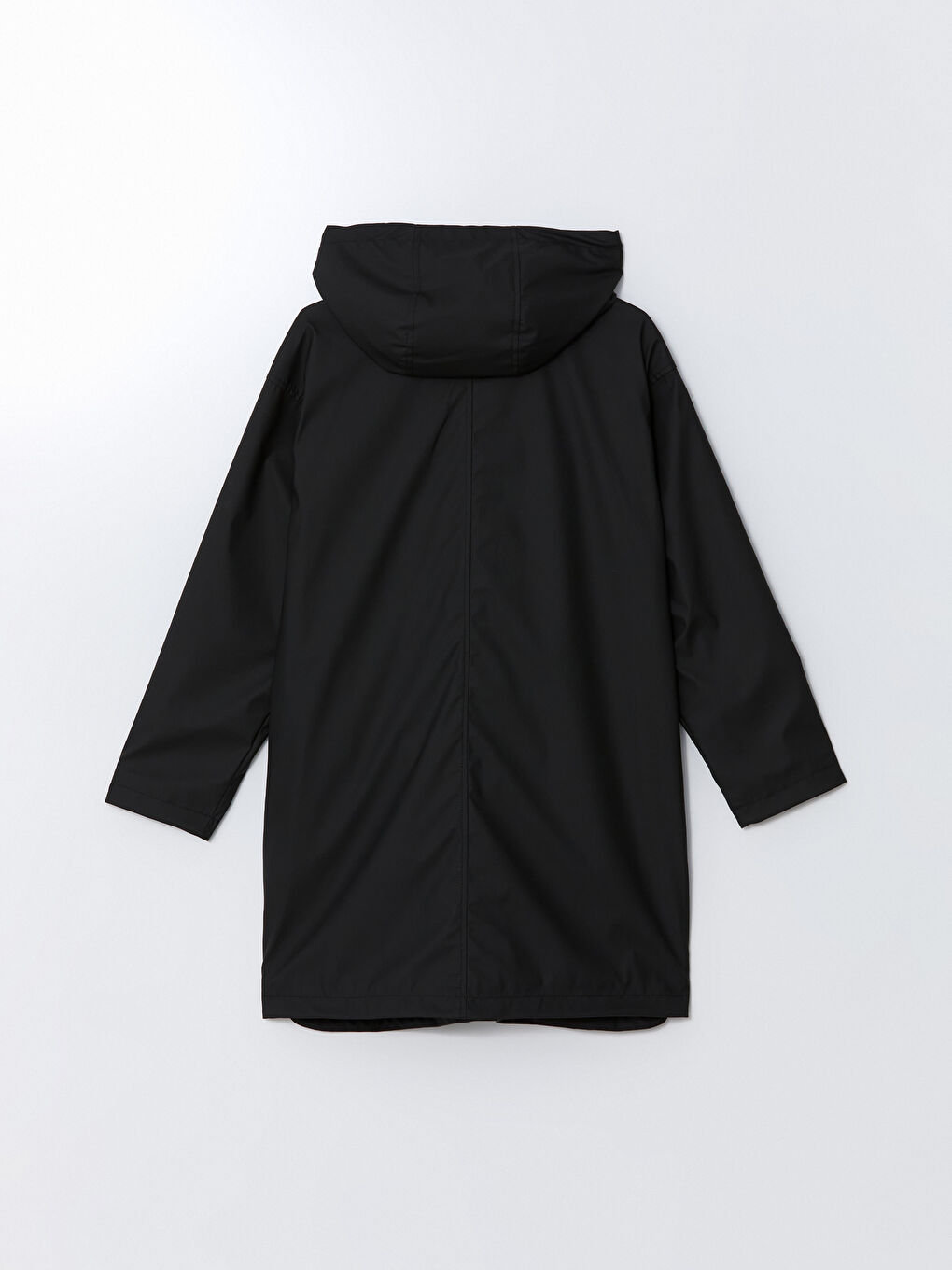 Hooded Plain Leather Look Women's Raincoat -S54868Z8-RQL