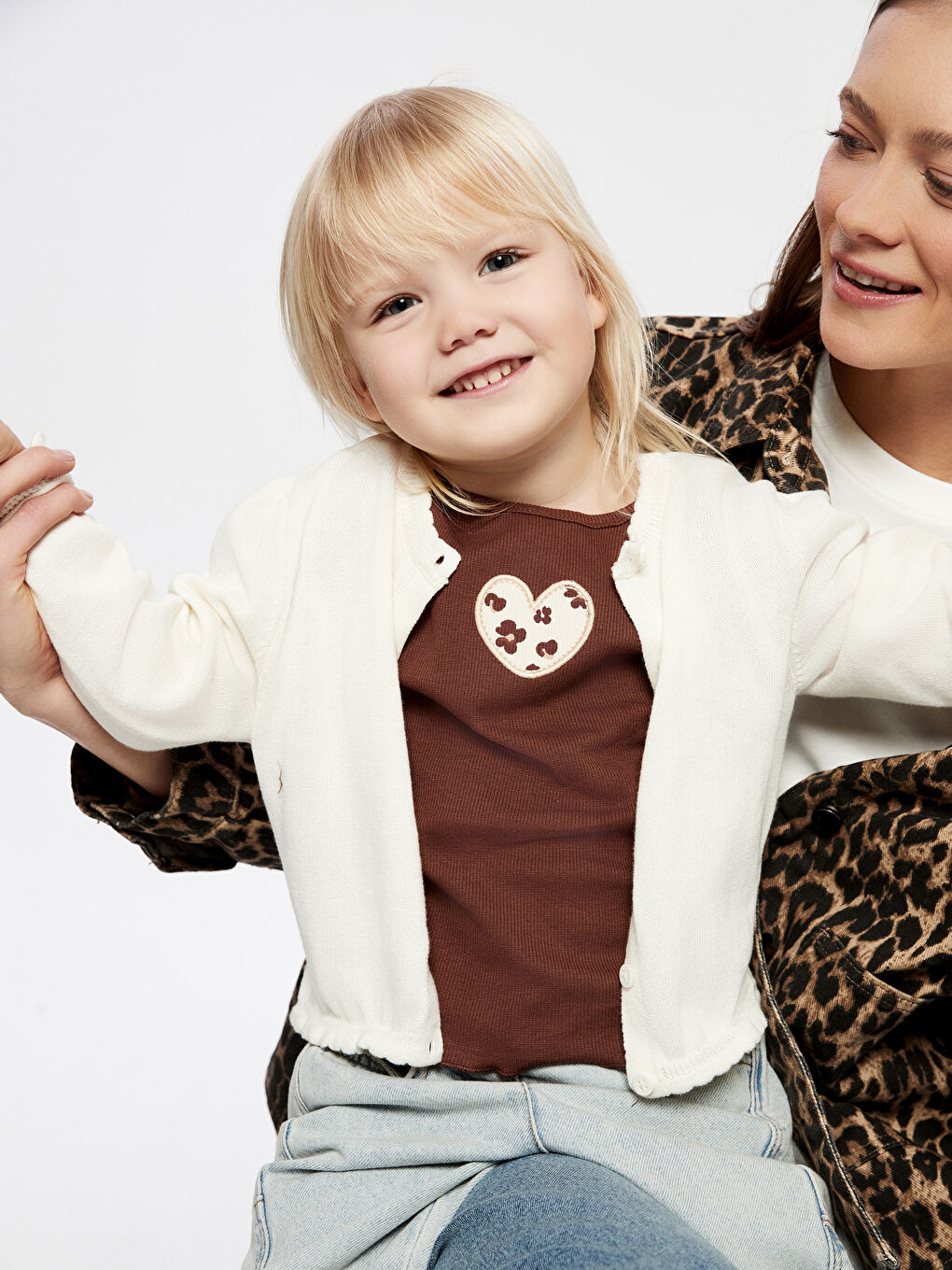 Crew Neck Ruffled Girl'S Cardigan -S54872Z1-FDL