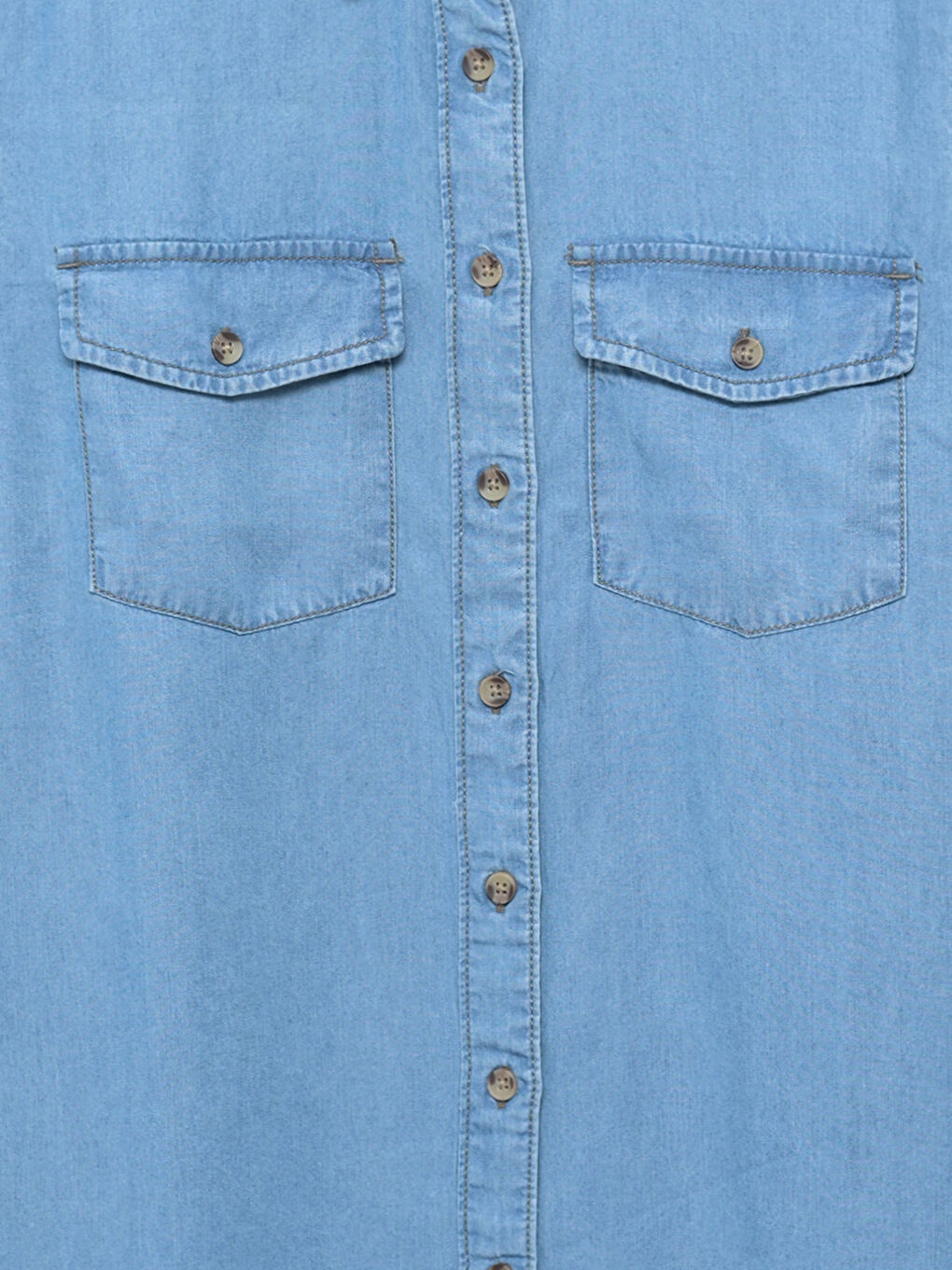 Loose Fit Women's Denim Shirt with Pockets -S54882Z8-507