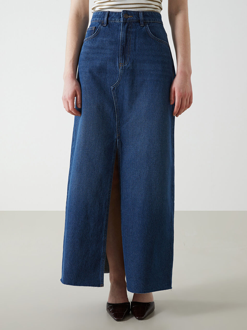 Regular Fit Women's Denim Skirt -S54884Z8-309
