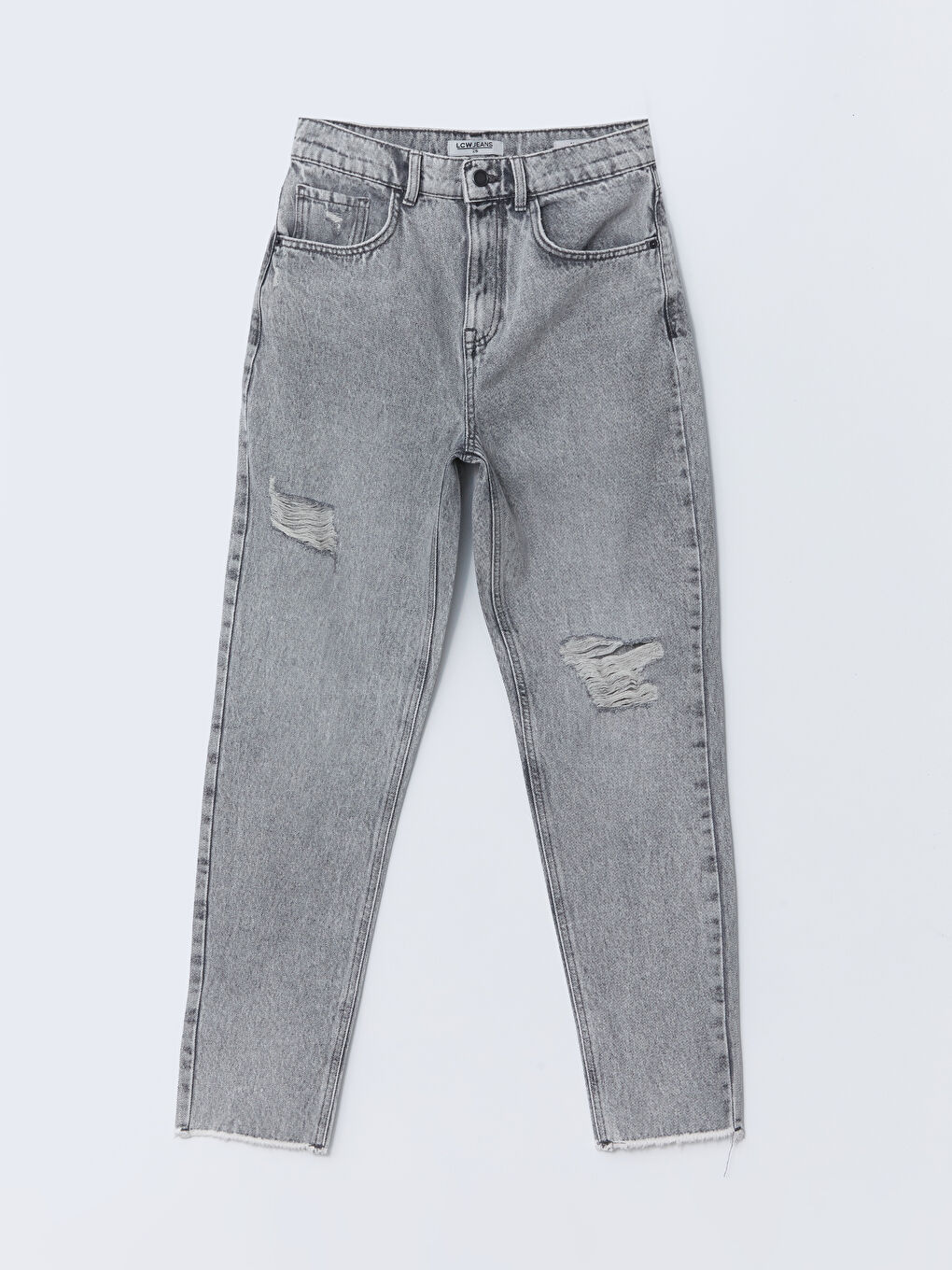 Mom Fit Ripped Detail Women's Jeans -S54887Z8-GRD