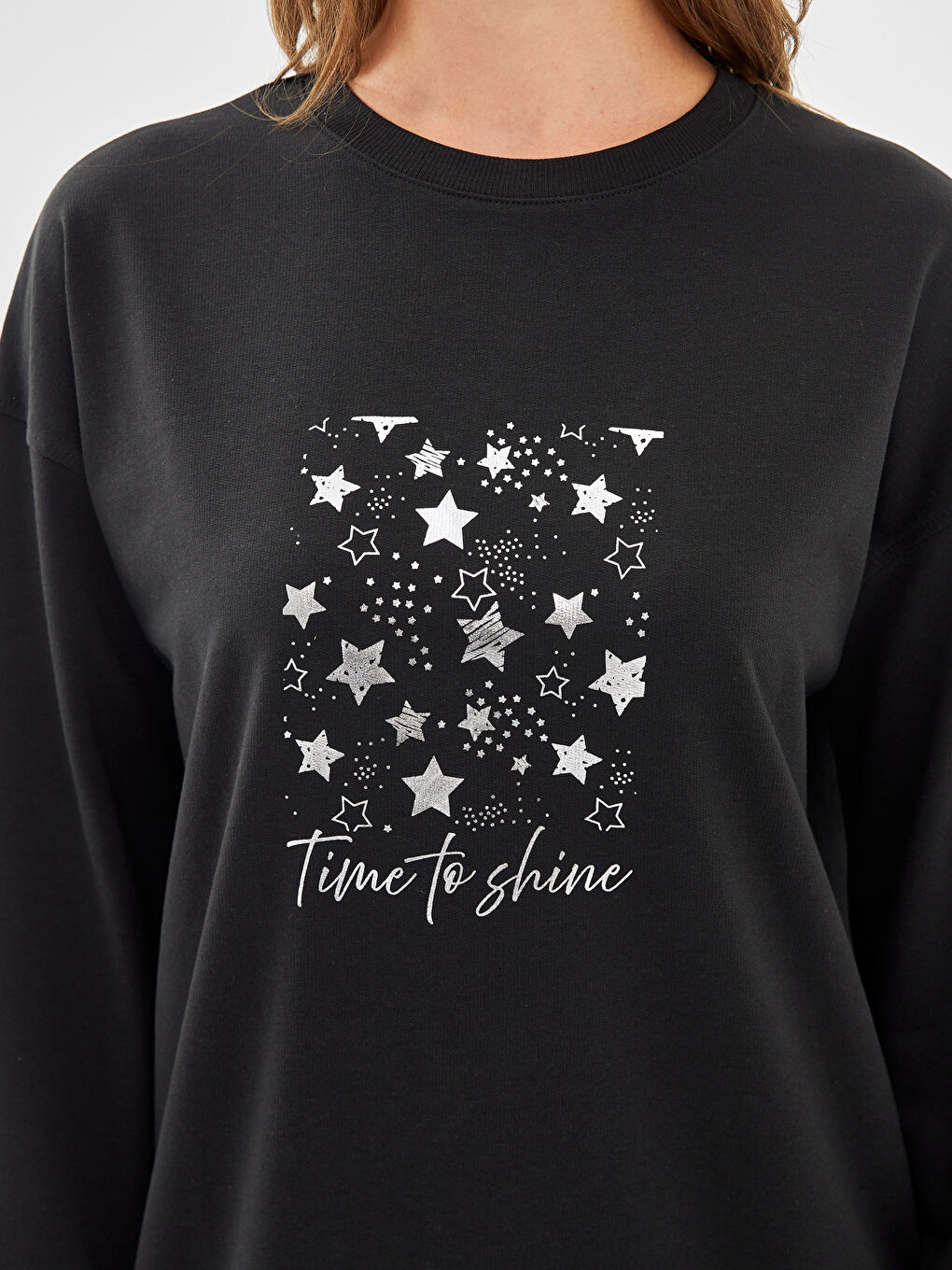 Tunique Sweatshirt Imprimée à Col Rond pour Femmes-2