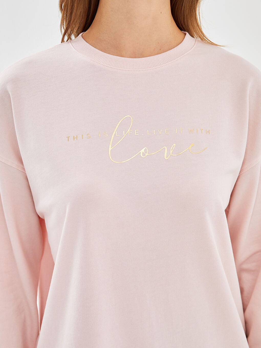 Crew Neck Printed Women's Sweatshirt Tunic-2