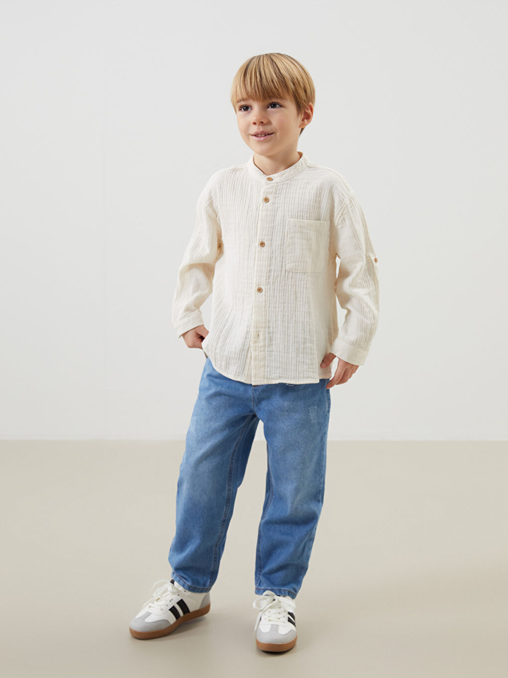 Elastic Waist Boy Denim Trousers -S54949Z1-H45