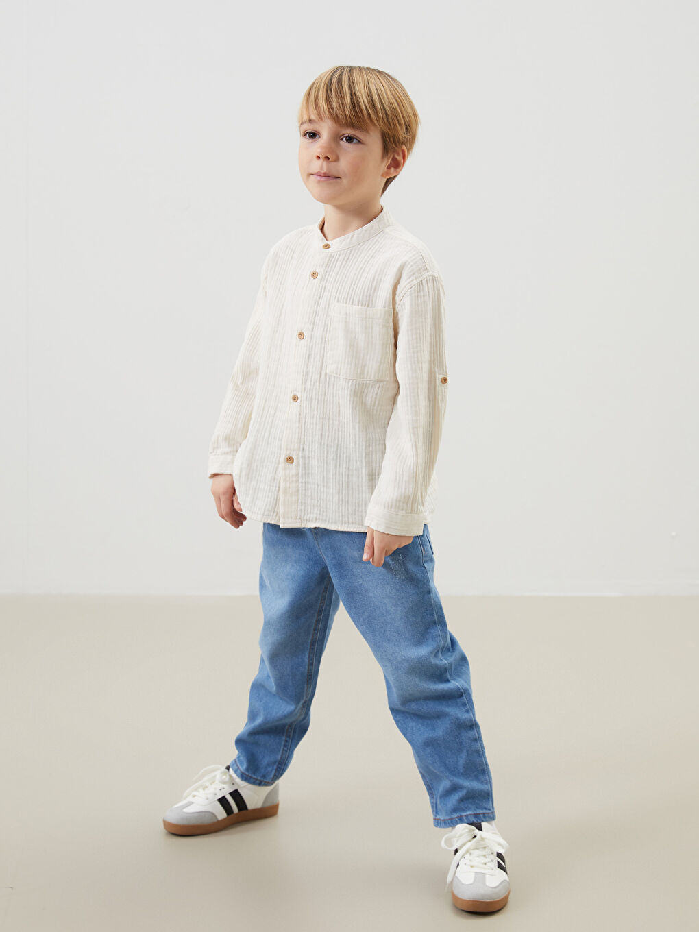Elastic Waist Boy Denim Trousers -S54949Z1-H45