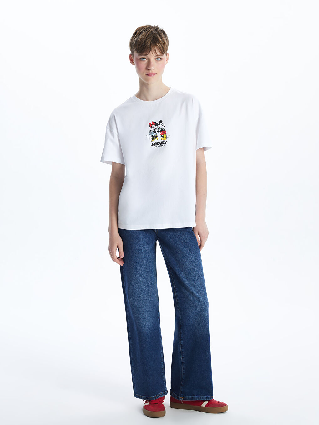 Ženska majica okruglog izreza sa štampom Mickey i prijatelji -S54968Z8-Q6K