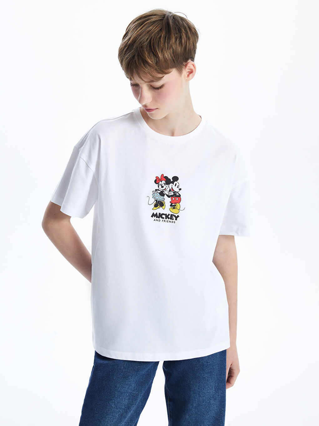 Ženska majica okruglog izreza sa štampom Mickey i prijatelji -S54968Z8-Q6K