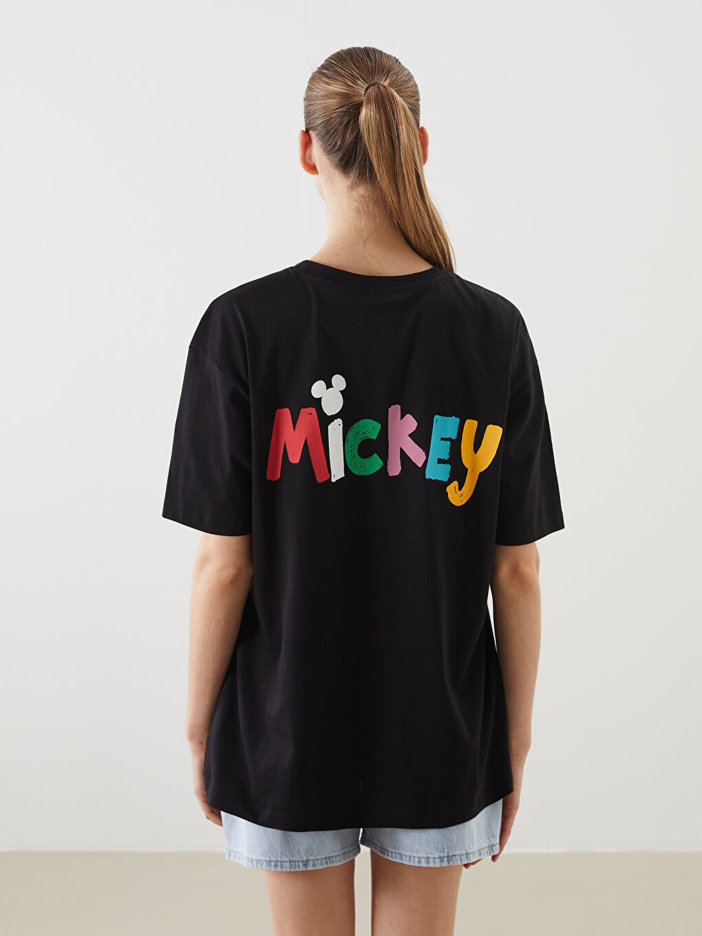 Ženska majica sa otiskom Mickey Mouse i okruglim izrezom -S54989Z8-CVL
