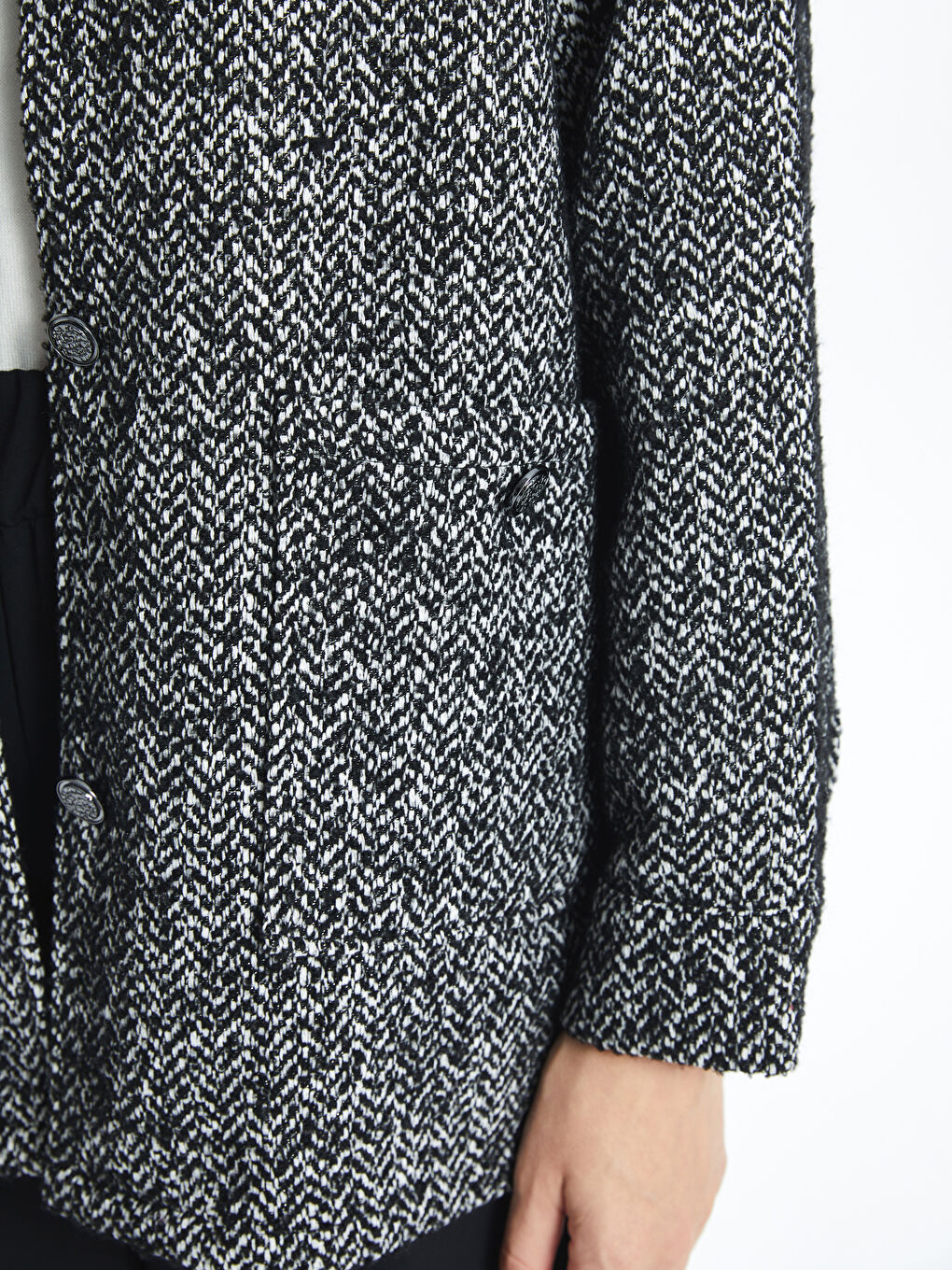 Shirt Collar Patterned Women's Jacket -S54996Z8-MHS