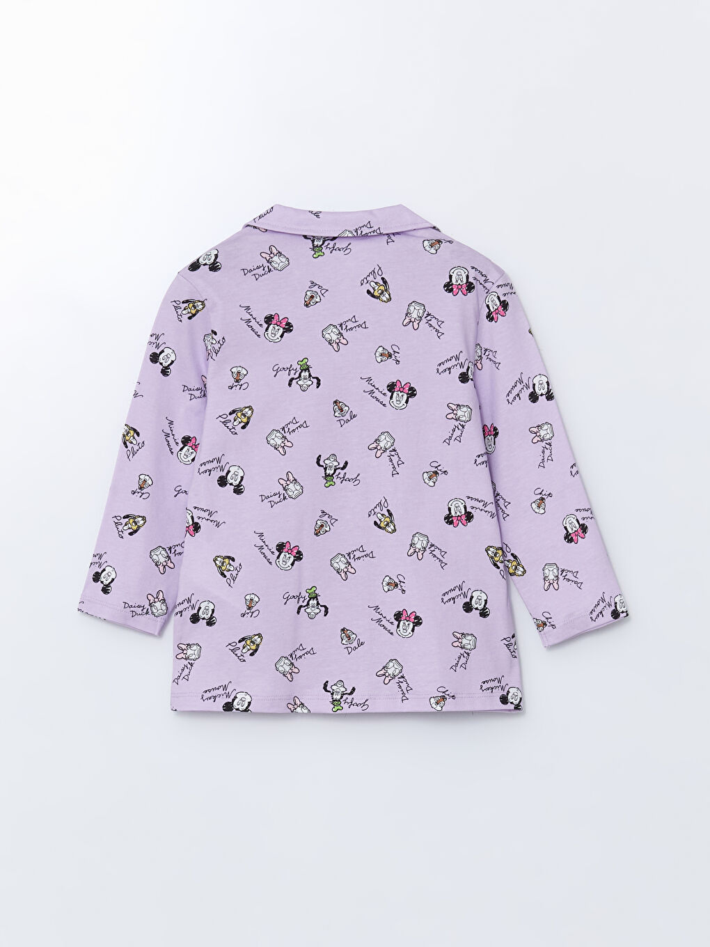 LCW Kids Lila Gömlek Yaka Minnie Mouse Baskılı Kız Çocuk Pijama Takım - 2