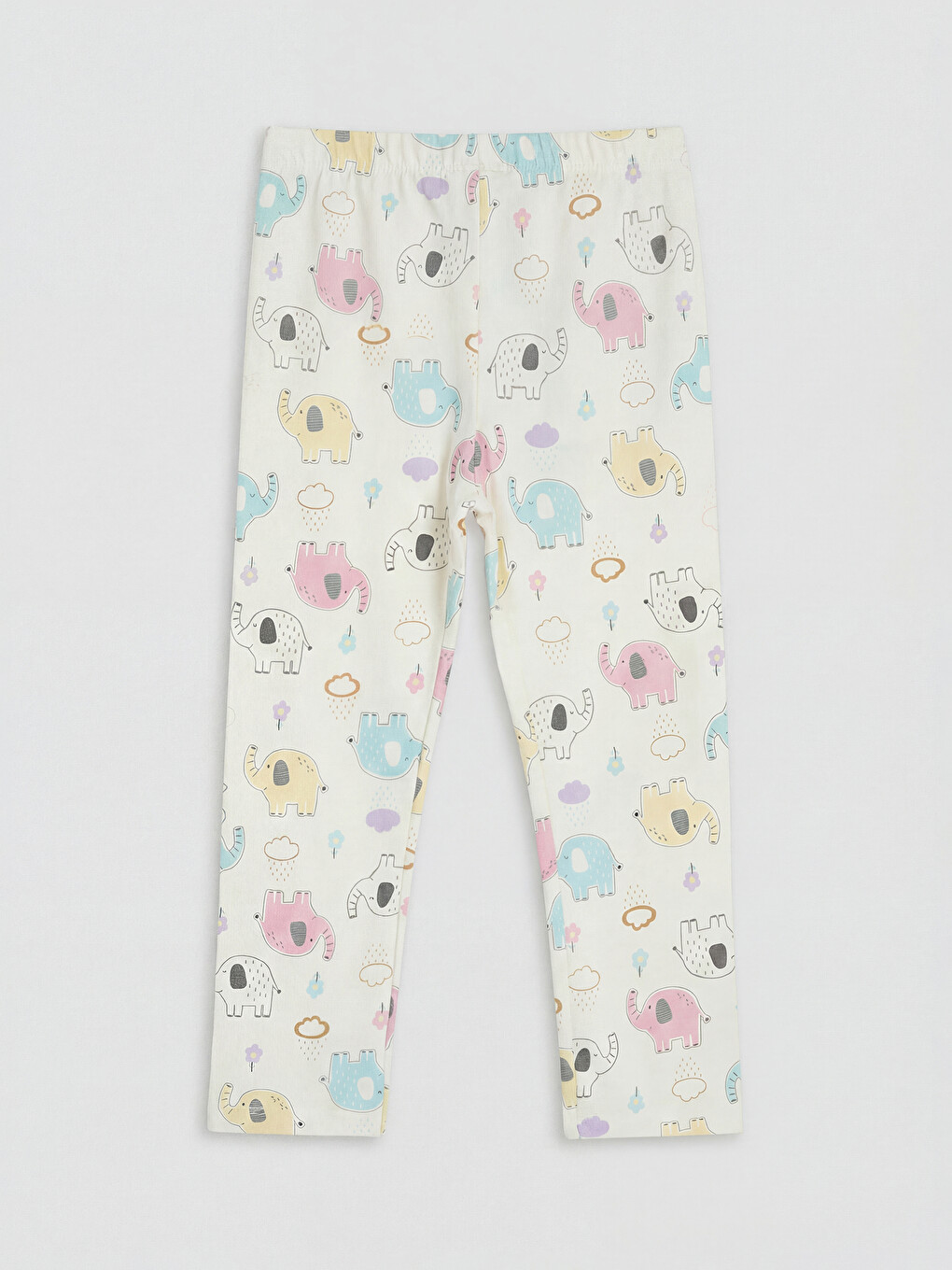 Ekru Desenli Kız Çocuk Pijama Alt-3