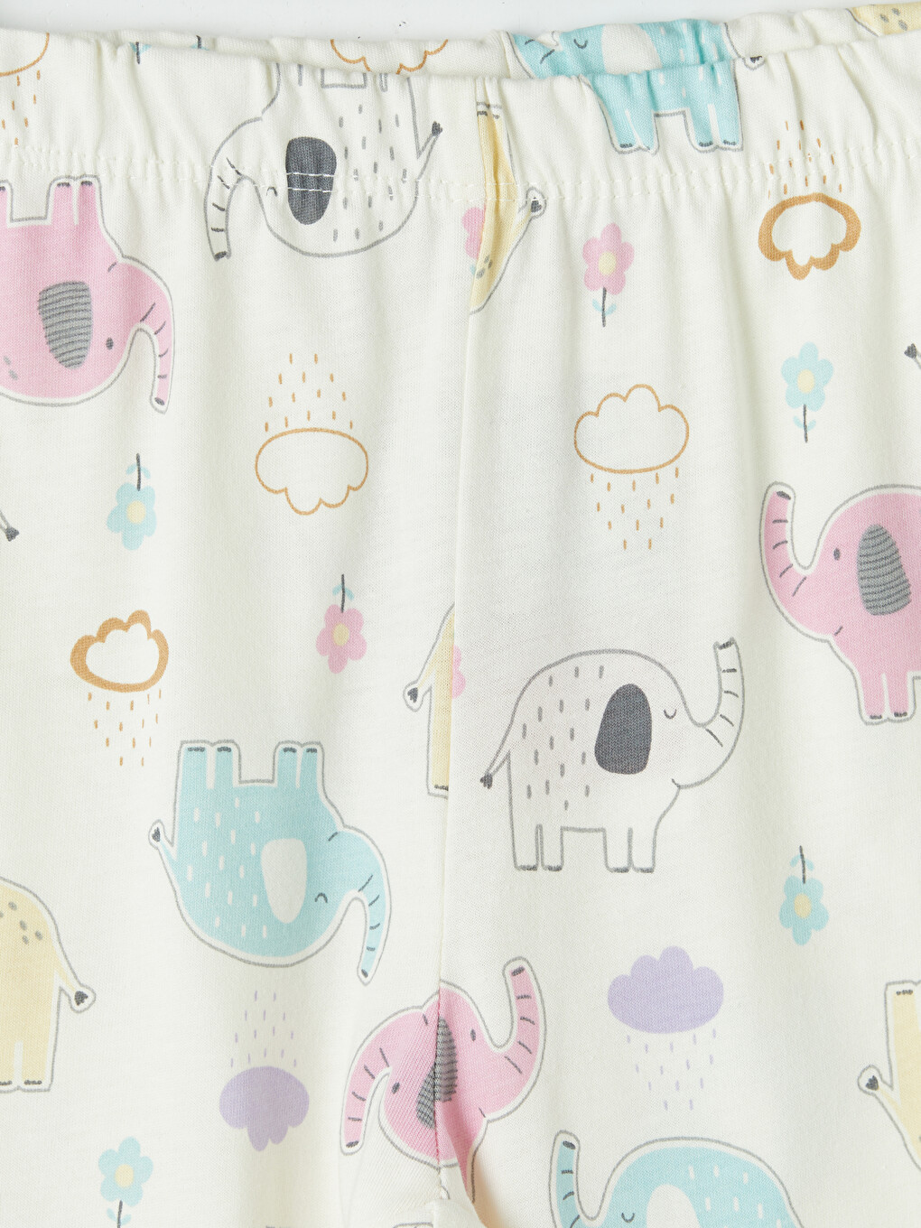 Ekru Desenli Kız Çocuk Pijama Alt-5