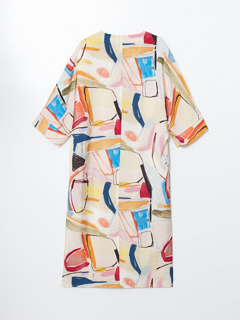 LCW Modest V Neck Patterned Oversize Women's Dress -S55040Z8-LRA