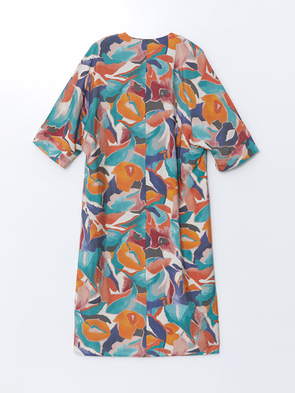 LCW Modest V Yaka Desenli Oversize Kadın Elbise -S55040Z8-LRG