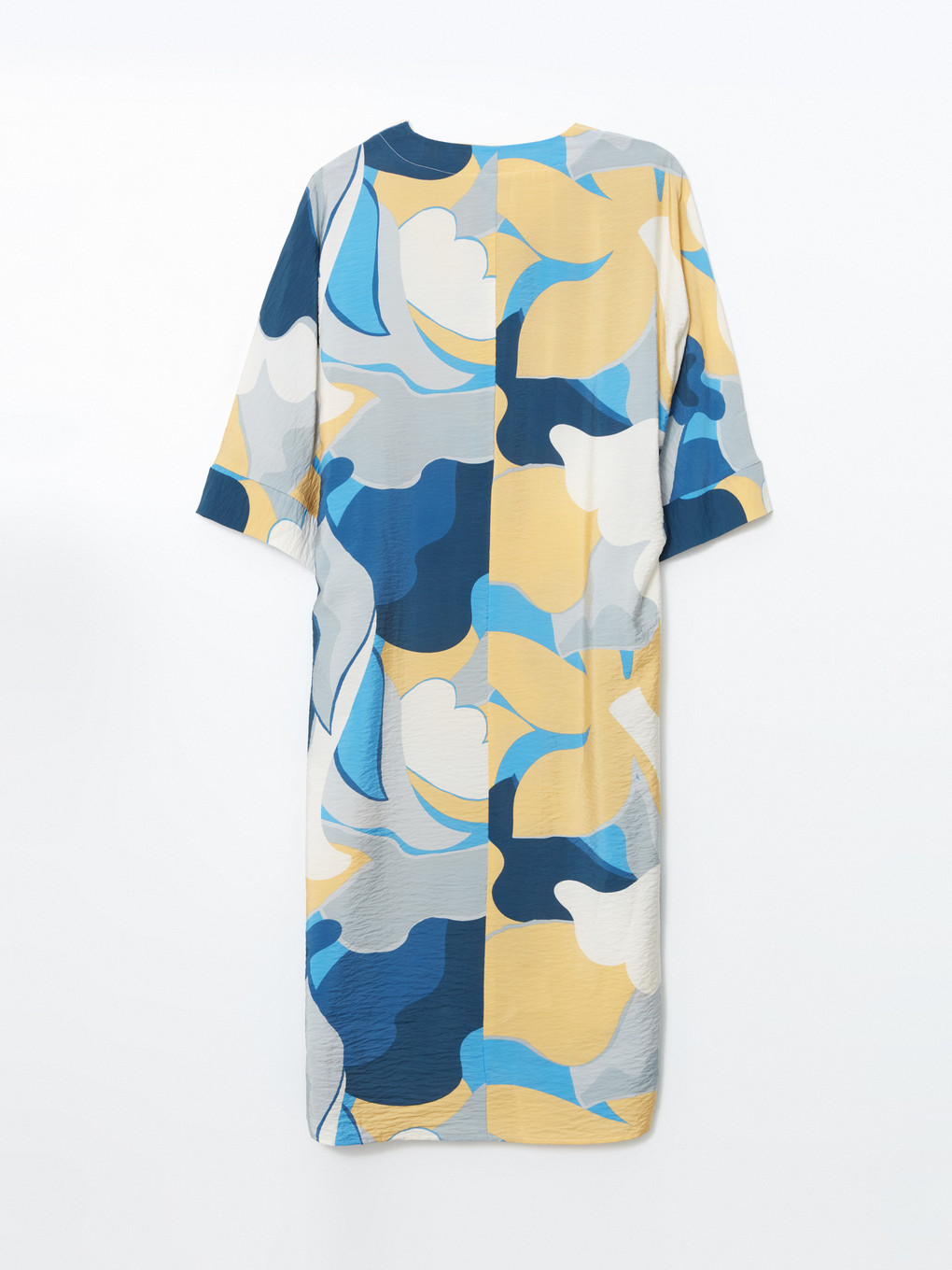 V Neck Patterned Oversize Women's Dress-5