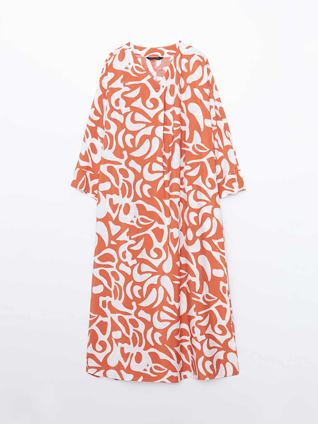 LCW Modest V Yaka Desenli Oversize Kadın Elbise -S55040Z8-LSR