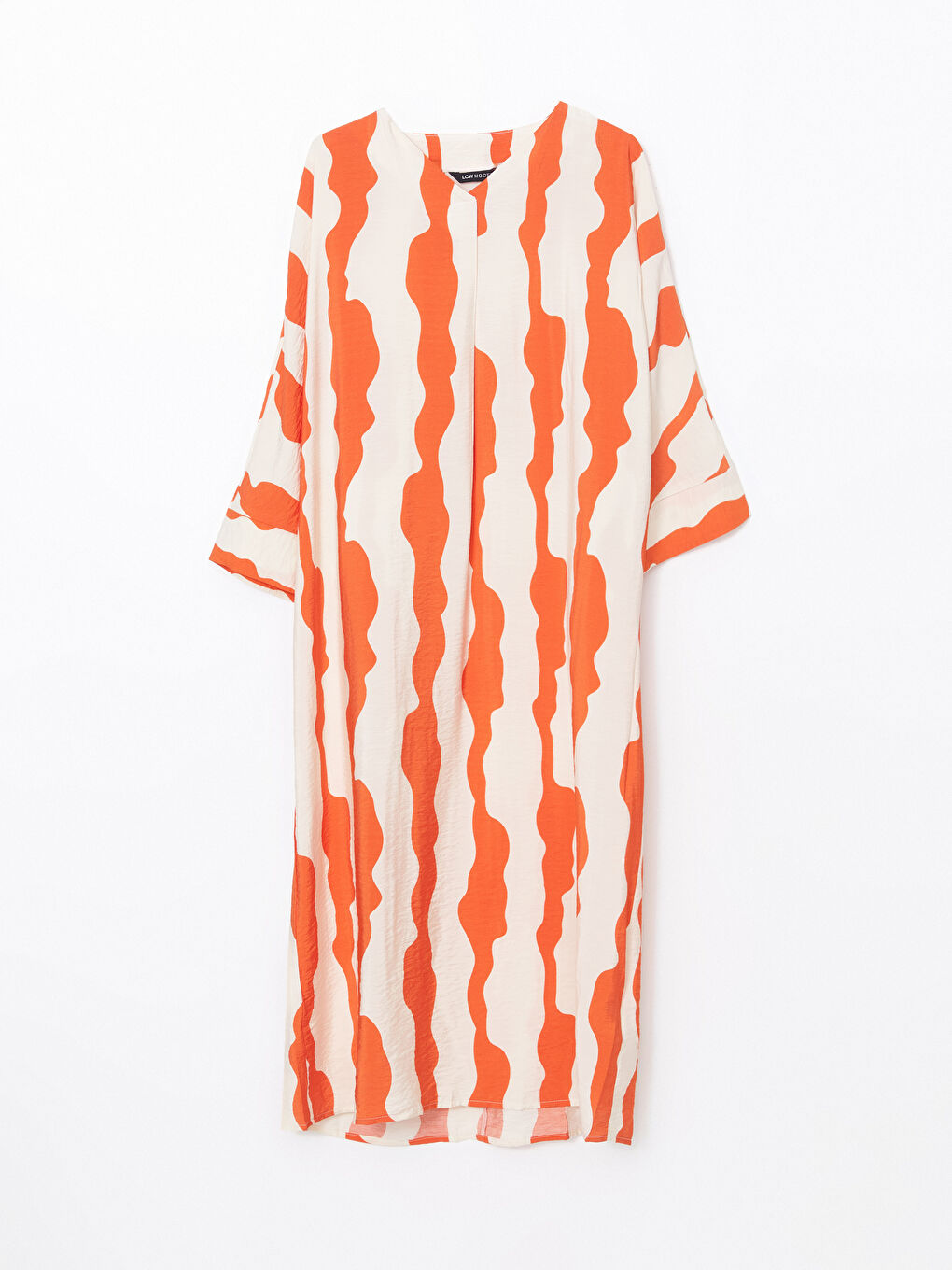 LCW Modest V Yaka Desenli Oversize Kadın Elbise -S55040Z8-LSL