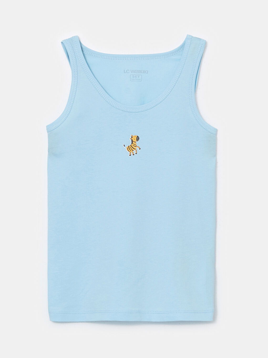 Mavi Bisiklet Yaka Baskılı Erkek Çocuk Atlet