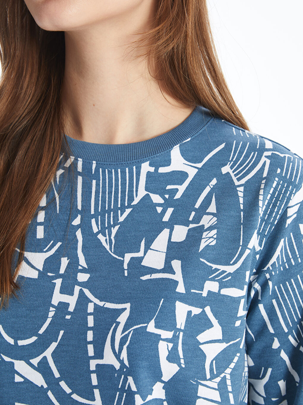 Tunique en Sweatshirt à Motifs pour Femmes à Col Rond-2