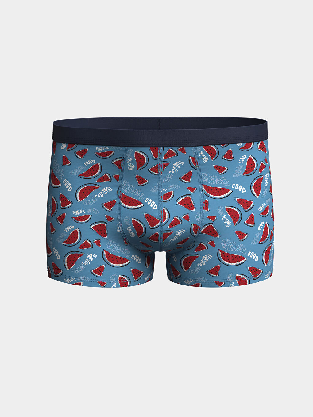 Mavi Standart Kalıp Pamuklu Esnek Erkek Boxer