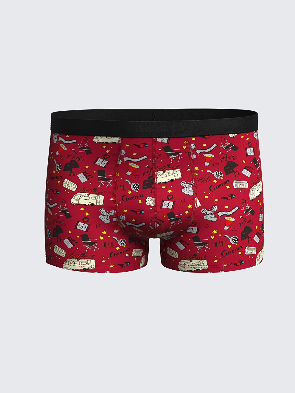 Kırmızı Standart Kalıp Pamuklu Esnek Erkek Boxer